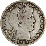 1909-P Barber Half Dollar