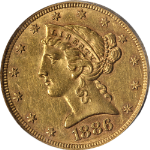 1886-P Liberty Gold $5 ANACS AU58 Nice Eye Appeal Nice Strike