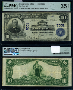 Greenwich OH-Ohio $10 1902 PB National Bank Note Ch #7001 FNB Choice PMG VF35 EPQ