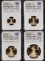 2018-W Gold American Eagle 4 Coin Proof Set NGC PF70 UCAM Buchanan Signed Label