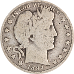 1894-S Barber Half Dollar