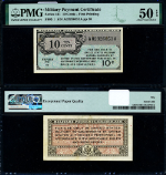 Series 461 10 c 1st Printing PMG AU50 EPQ Military Payment Certificate P#S802-1