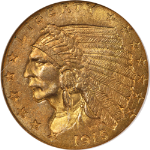 1915 Indian Gold $2.50 NGC MS63 Nice Eye Appeal Nice Strike