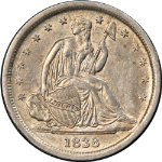 1838-P Seated Liberty Dime &quot;Small Stars&#39; Choice AU/BU Great Eye Appeal