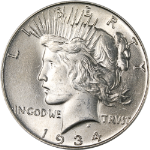 1934-P Peace Dollar - Scratch Reverse