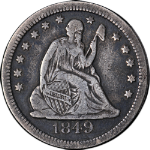 1849-P Seated Liberty Quarter Nice VF Nice Eye Appeal Nice Strike