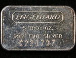 Engelhard 5 Ounce Silver Bar Struck .999+ Fine Serial #C221737