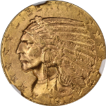 1912-P Indian Gold $5 NGC MS63 Great Eye Appeal Strong Strike