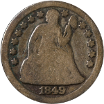 1849-P Seated Liberty Dime