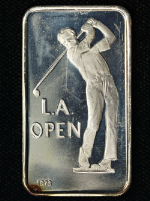 Vintage 1 Ounce Silver Bar - 1973 Los Angeles Open Golf - .999 Fine - OGP