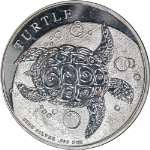 2014 Niue 5 Ounce Silver $10 Turtle .999 Fine Capsule