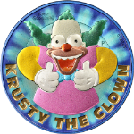 2020 Tuvalu 1 Ounce Silver $1 - The Simpsons Krusty the Clown Psychadelic Blue