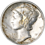 1920-S Mercury Dime - Cleaned - Split Bands