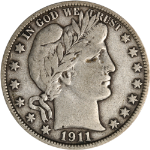 1911-S Barber Half Dollar - Choice+