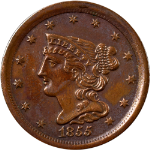 1855 Half Cent - Obverse Cleaned