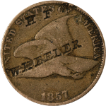 1857 Flying Eagle Cent - Couterstamped HFW-WHEELER