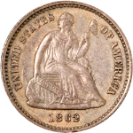 1862-P Seated Liberty Half Dime - Choice+