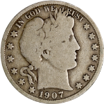 1907-S Barber Half Dollar