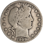 1909-S Barber Half Dollar