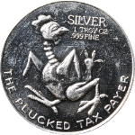 1 Ounce Silver Round - The Plucked Tax Payer - 999 Fine - Hairlines