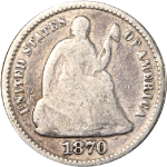 1870-P Seated Liberty Half Dime