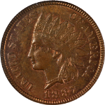 1887 Indian Cent NGC MS64 RB Great Eye Appeal Strong Strike