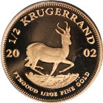 2002 South Africa 1/2 Ounce Gold Proof Krugerrand - OGP COA