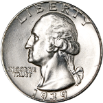 1939-D Washington Quarter - Choice