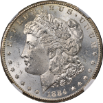 1884-CC Morgan Silver Dollar NGC MS63 Superb Eye Appeal Strong Strike