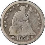 1854-O Seated Liberty Quarter Nice G/VG Key Date Nice Eye Appeal Nice Strike