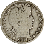 1908-P Barber Half Dollar