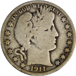 1911-P Barber Half Dollar