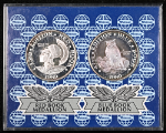 1989 Whitman 1 Ounce Silver Redbook &amp; Bluebook 2pc Medallion Set - OGP