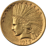 1914-S Indian Gold $10 Nice AU Nice Eye Appeal Nice Strike