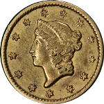 1849-P Ty 1 Liberty Gold $1 &#39;Closed Wreath&#39; Nice XF/AU Nice Eye Appeal