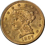 1897 Liberty Gold $2.50 Nice BU+ Great Eye Appeal Strong Strike