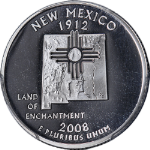 2008-S Silver Proof Quarter - New Mexico - PCGS PR70 DCAM - State Flag Label