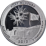 2013-S Silver Proof Quarter - Fort McHenry NP - PCGS PR70 DCAM