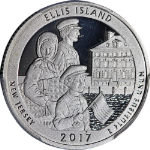 2017-S Silver Proof Quarter - Ellis Island NP - PCGS PR70 DCAM