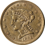 1861-P Liberty Gold $2.50 New Reverse Nice XF/AU Nice Eye Appeal Nice Strike