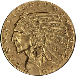 1911-P Indian Gold $5 Nice AU Nice Eye Appeal Nice Strike