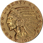 1911-S Indian Gold $5 Nice XF Details Decent Eye Appeal Nice Strike