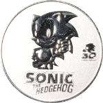 2021 Niue 1 Oz Silver $2 -Sonic the Hedgehog 30th Anniversary - 999 Fine - STOCK