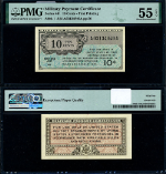 Series 461 10 c. PMG AU55 EPQ Military Payment Certificate P#S802-1