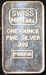 Vintage 1 Ounce Silver Bar - Swiss Mint S.R.L - 999 Fine - Scare Bar