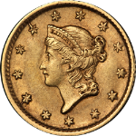 1854-P Ty 1 Liberty Gold $1 Choice AU/BU Great Eye Appeal Strong Strike