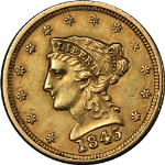 1845-P Liberty Gold $2.50 Nice AU Details Nice Eye Appeal Strong Strike