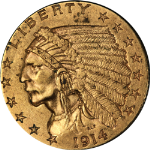 1914-D Indian Gold $2.50 Nice XF Nice Eye Appeal Nice Strike