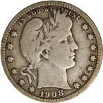 1908-D Barber Quarter