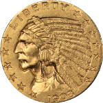 1908-D Indian Gold $5 Nice AU/BU Great Eye Appeal Strong Strike